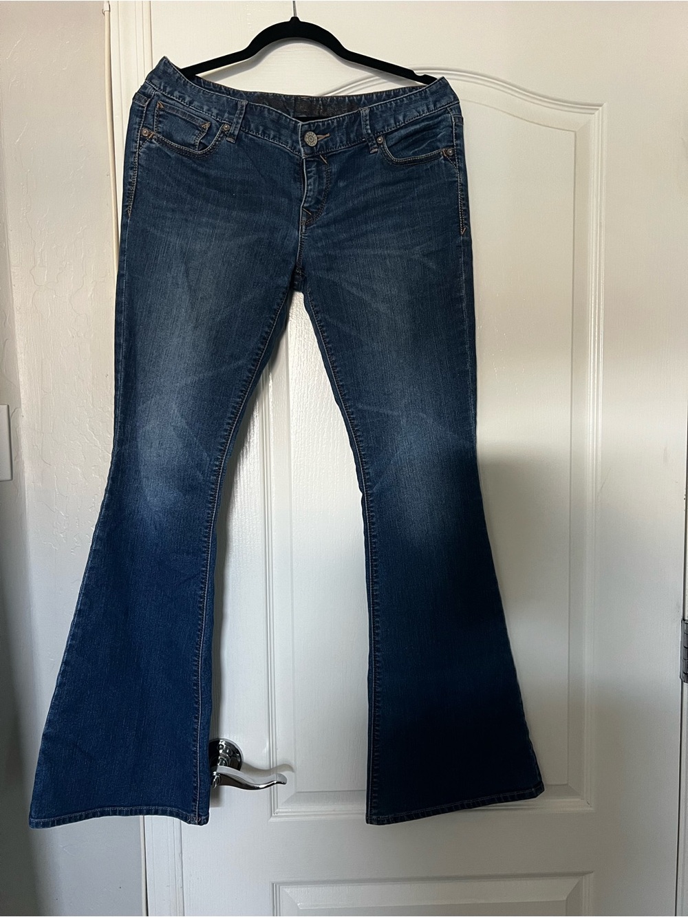 Express Dark Blue Flare Jeans for Women